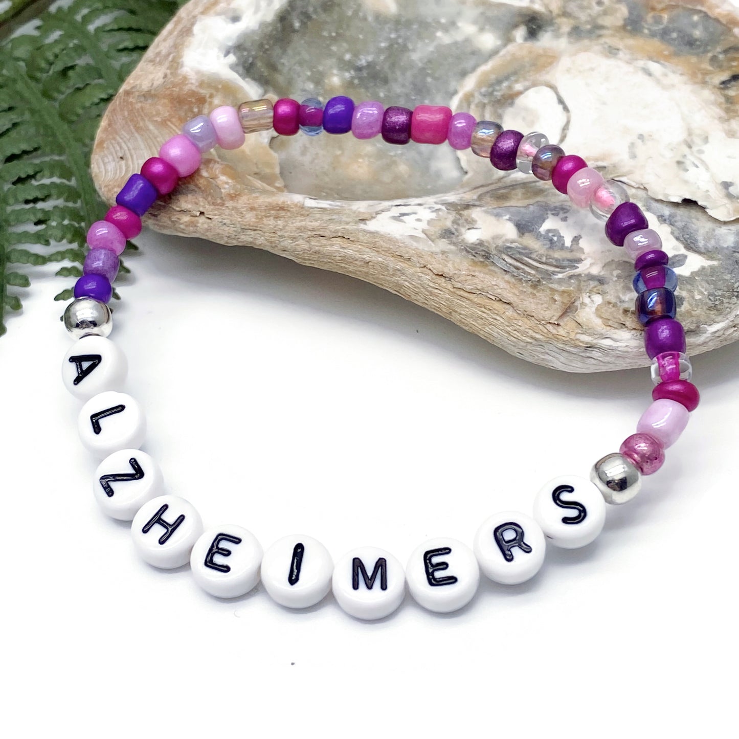 ALZHEIMERS Medical Alert Bracelet - Glass Seed Beads