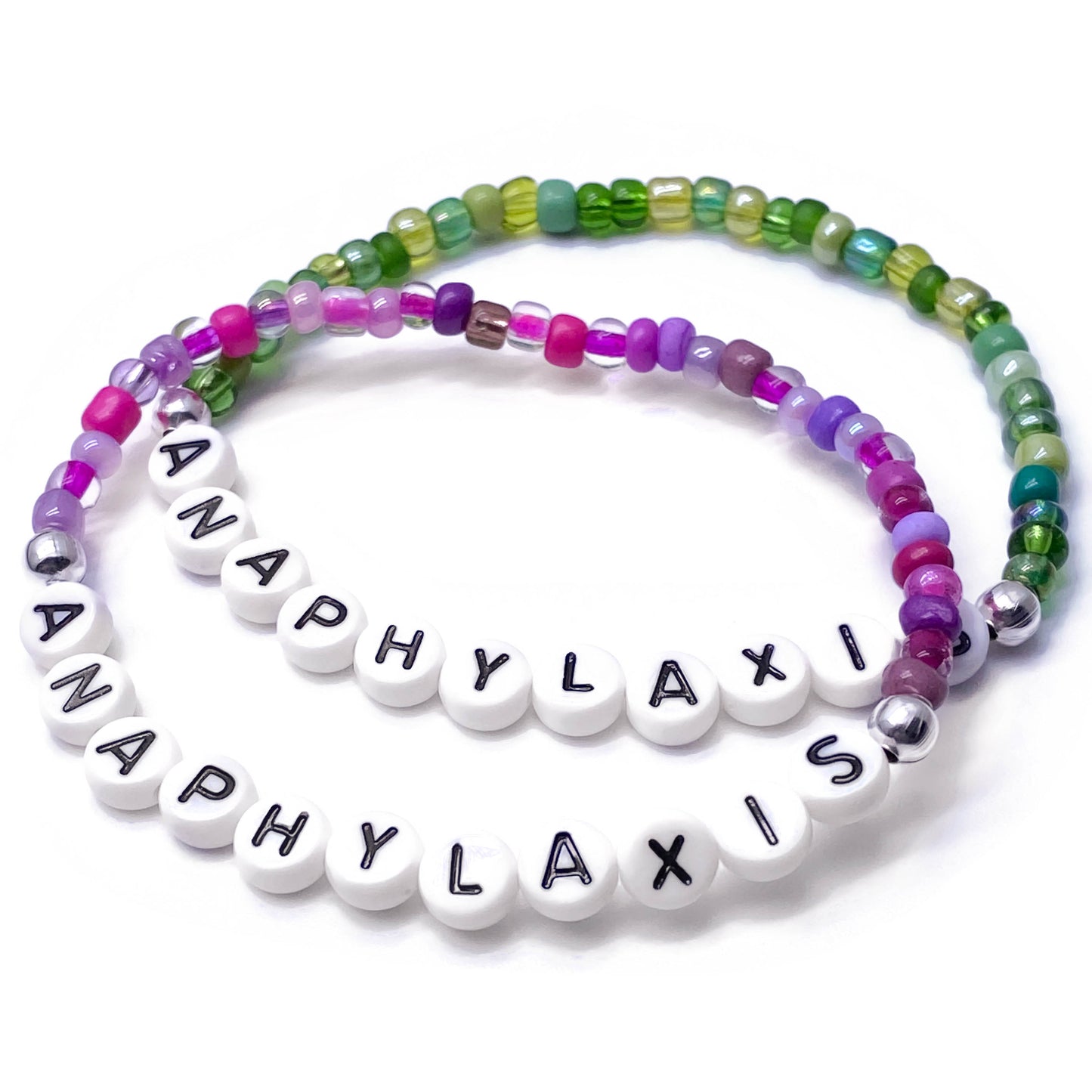 ANAPHYLAXIS Medical Alert Bracelet - Glass Seed Beads