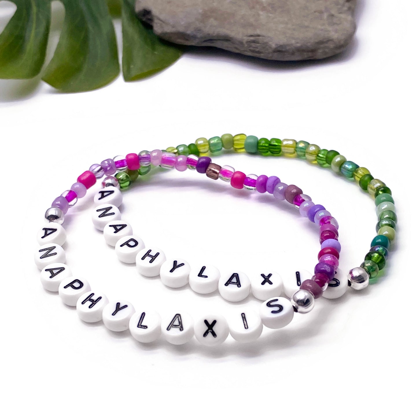 ANAPHYLAXIS Medical Alert Bracelet - Glass Seed Beads
