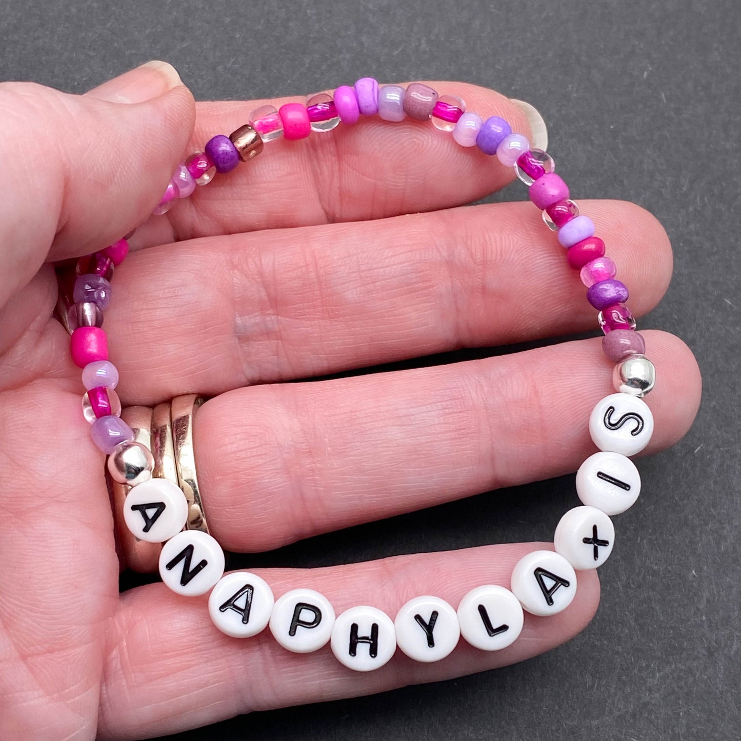 ANAPHYLAXIS Medical Alert Bracelet - Glass Seed Beads