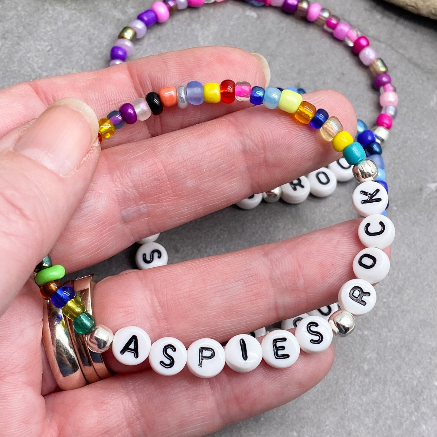 ASPIES ROCK Awareness Bracelet - Glass Seed Beads