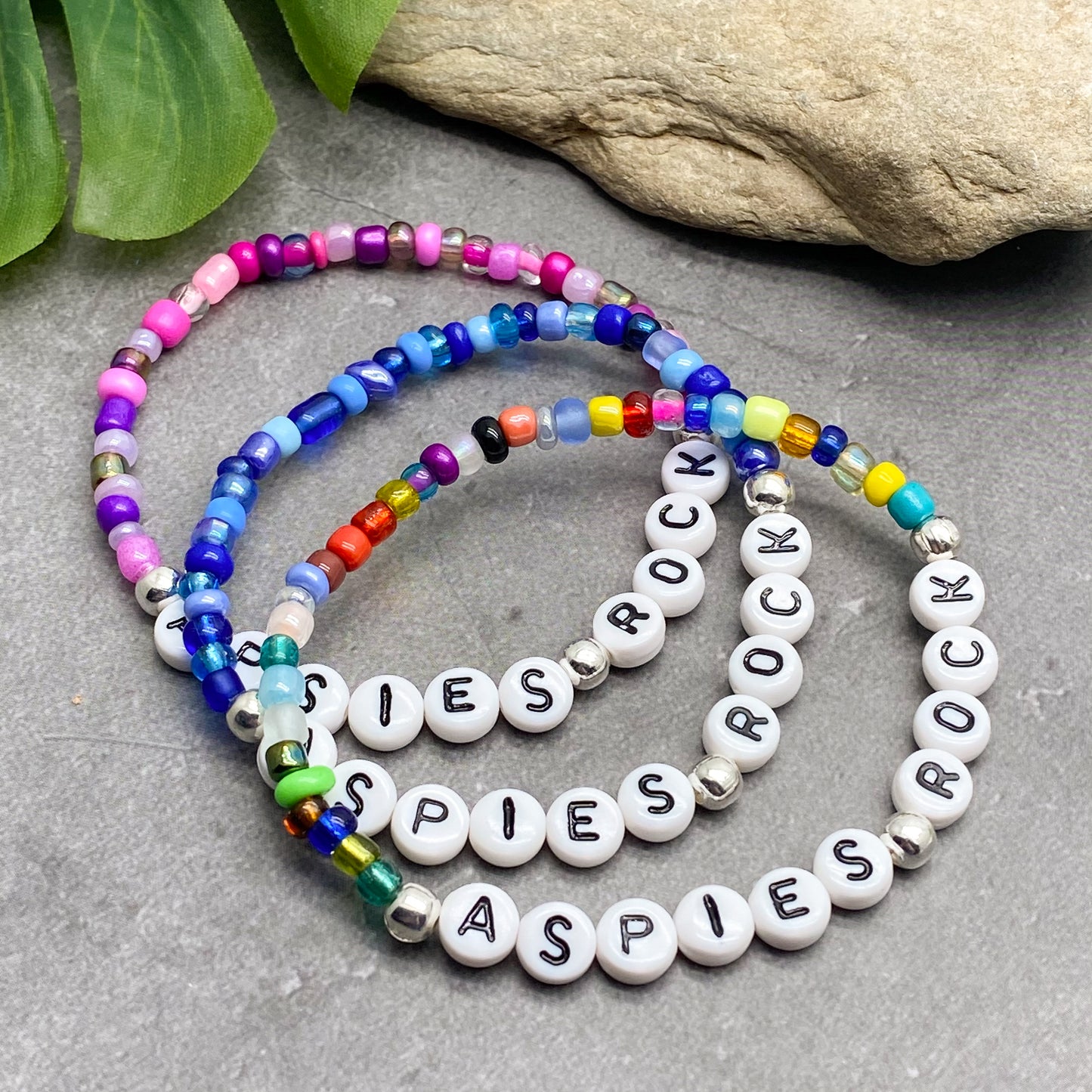ASPIES ROCK Awareness Bracelet - Glass Seed Beads
