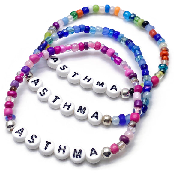 ASTHMA Glass Seed Bead Bracelet
