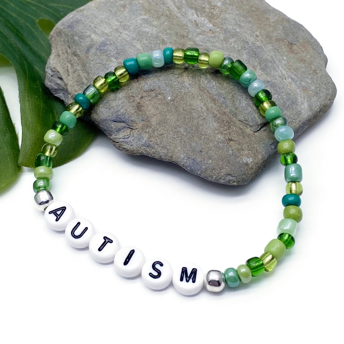 AUTISM Medical Alert Bracelet - Glass Seed Beads