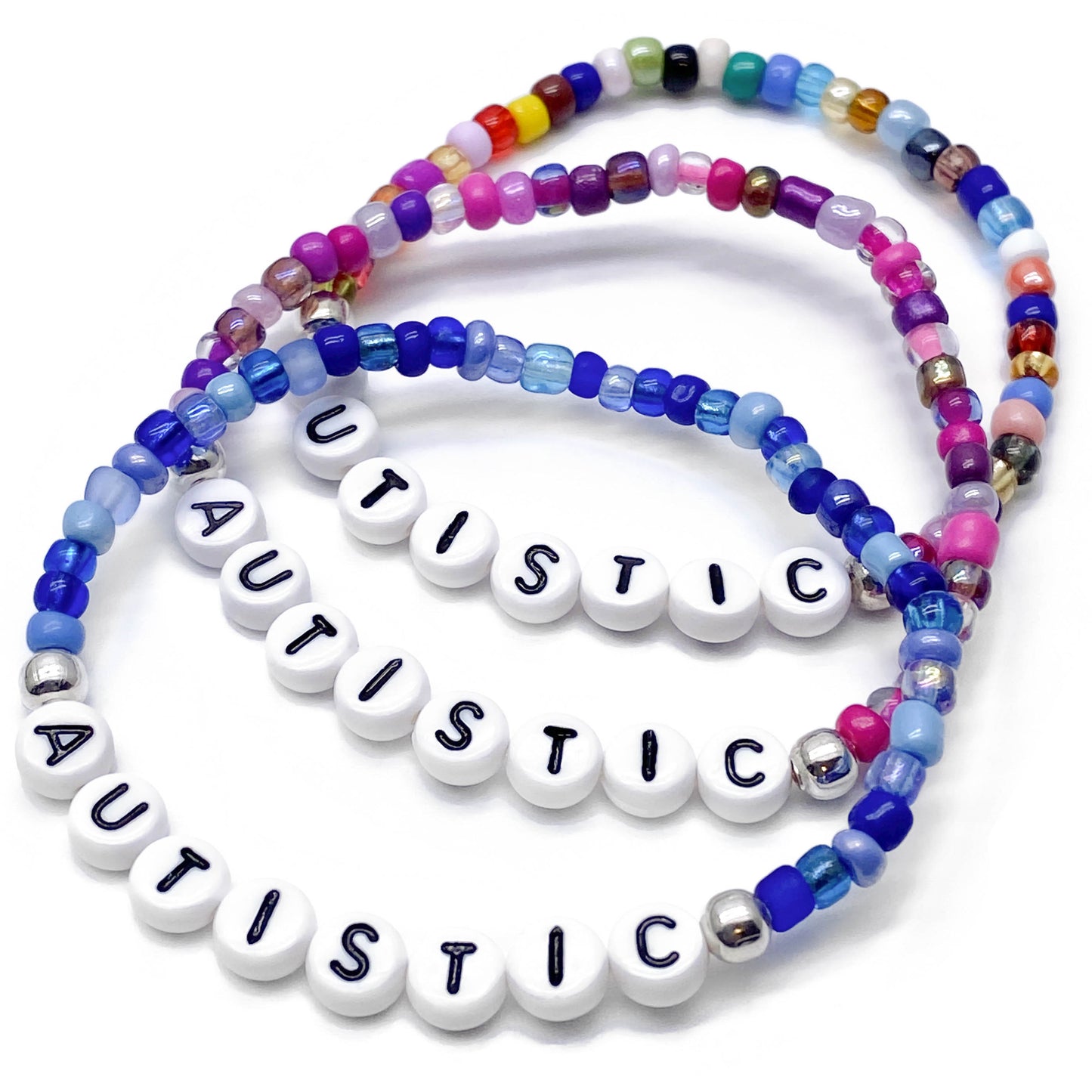 AUTISTIC Medical Alert Bracelet - Glass Seed Beads