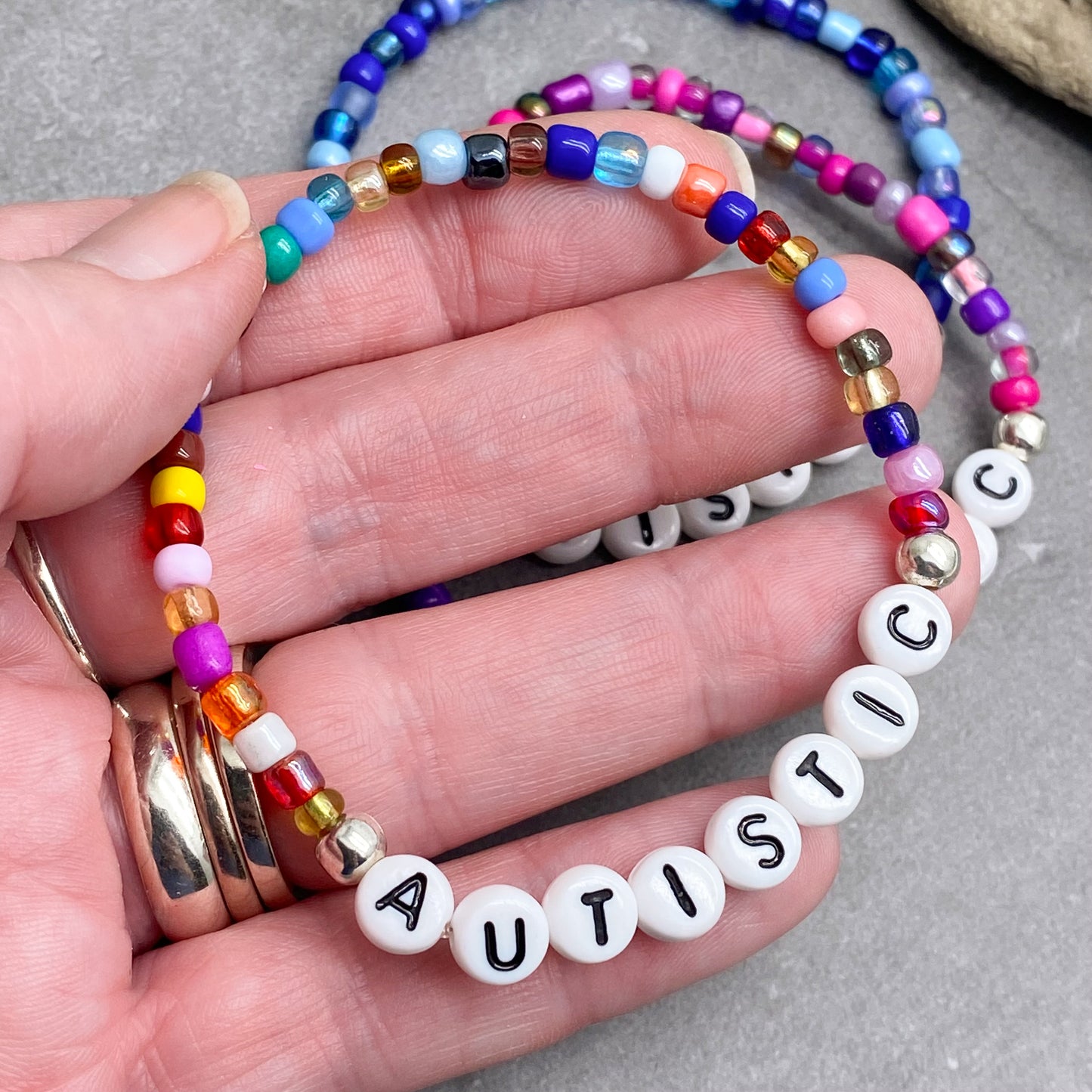 AUTISTIC Medical Alert Bracelet - Glass Seed Beads