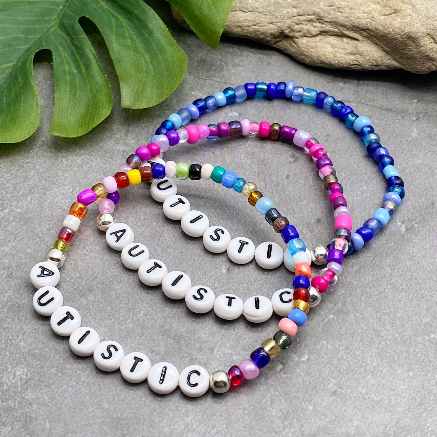 AUTISTIC Medical Alert Bracelet - Glass Seed Beads