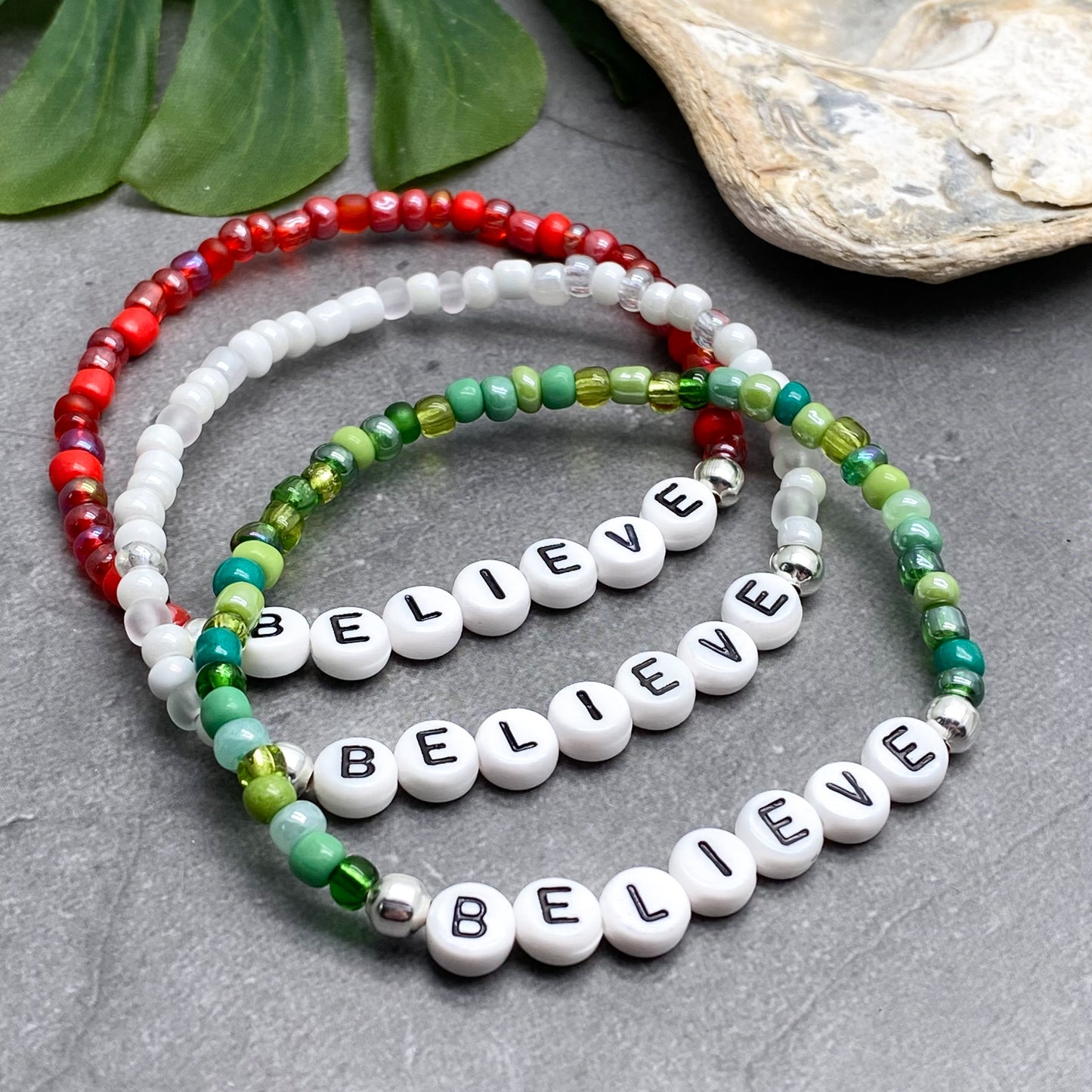 BELIEVE Inspirational Bracelet - Glass Seed Beads