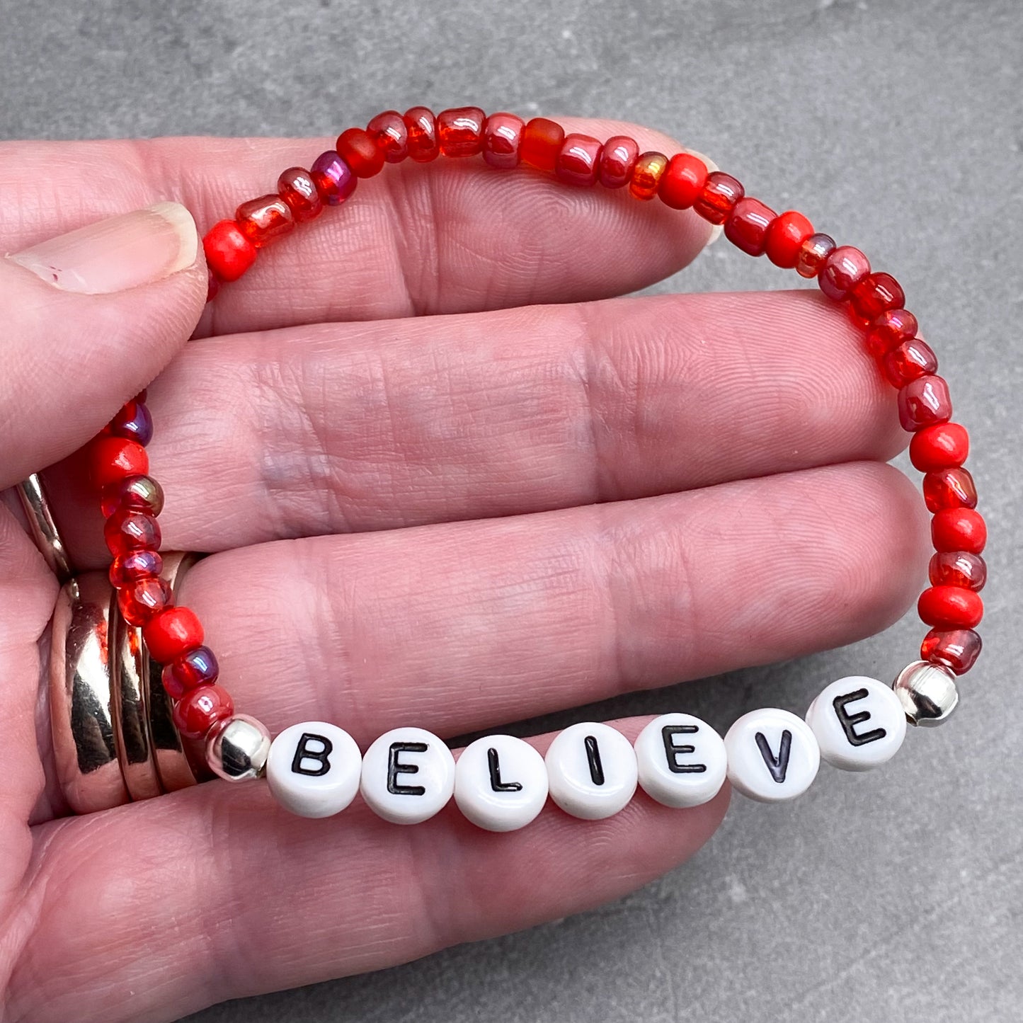BELIEVE Inspirational Bracelet - Glass Seed Beads