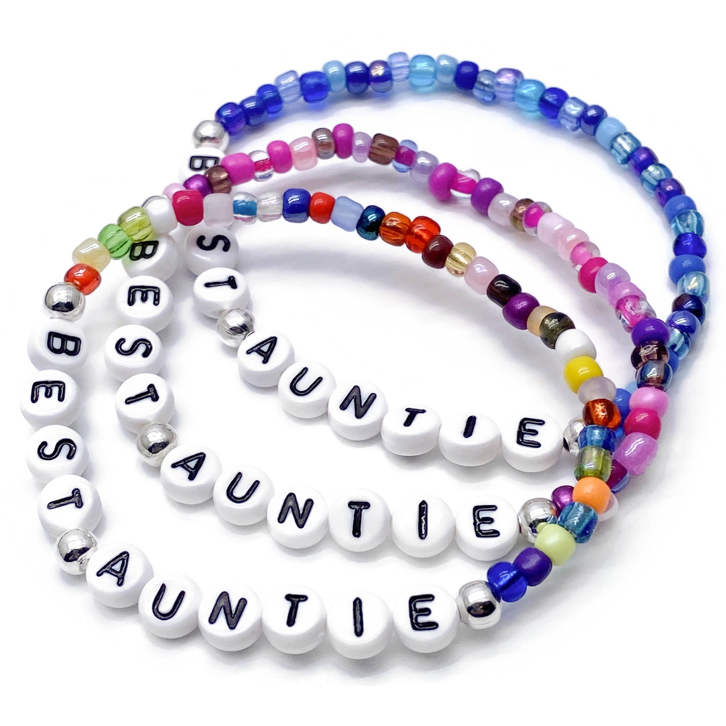 BEST AUNTIE Family Bracelet - Glass Seed Beads