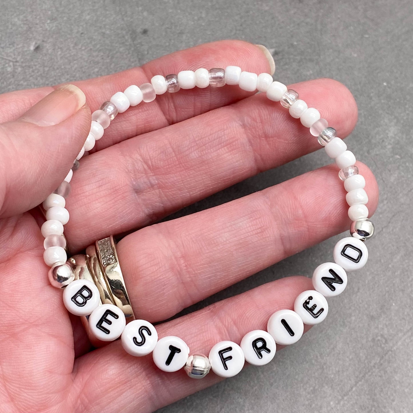 BEST FRIEND Message Bracelet - Glass Seed Beads