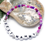 BEST NANNY Glass Seed Bead Bracelet