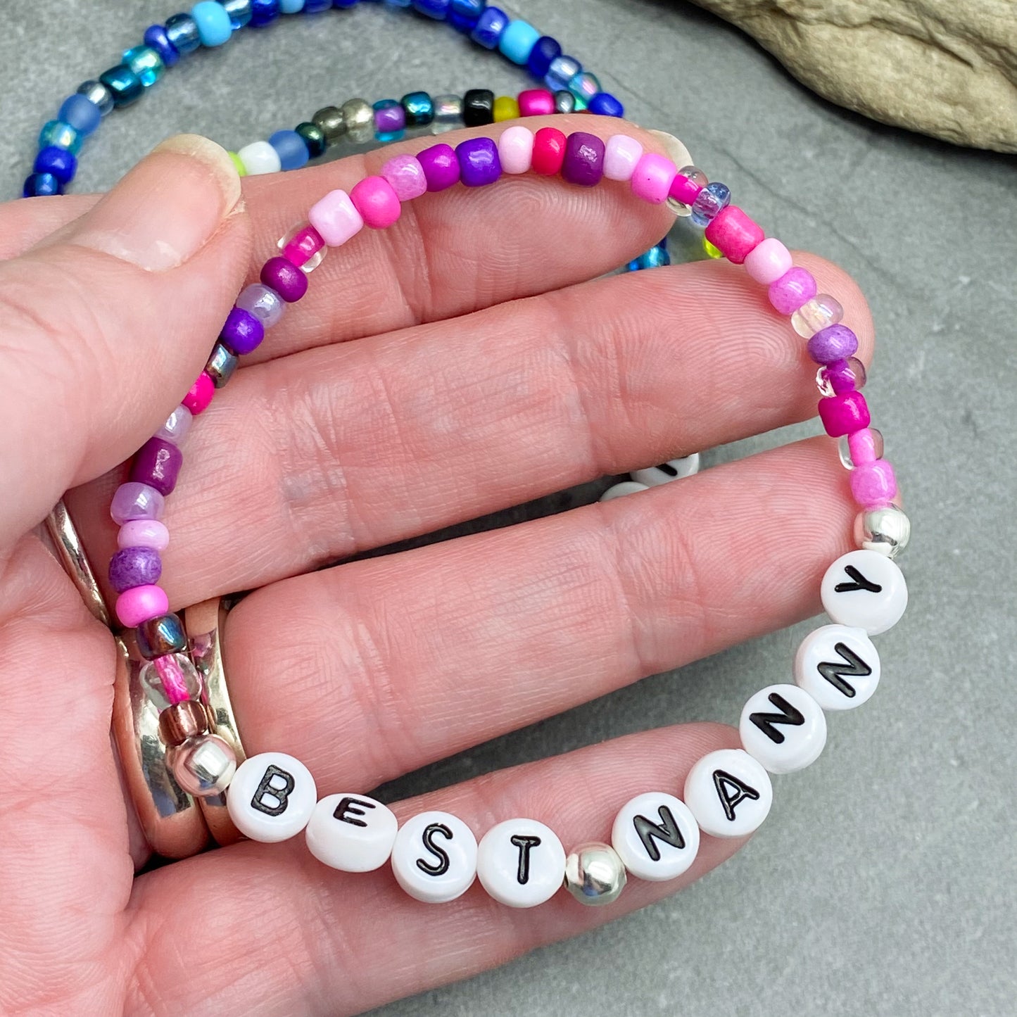 BEST NANNY Family Bracelet - Glass Seed Beads
