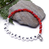 BEST TEACHER Glass Seed Bead Bracelet TT