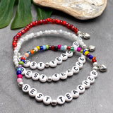 BEST TEACHER Glass Seed Bead Bracelet TT