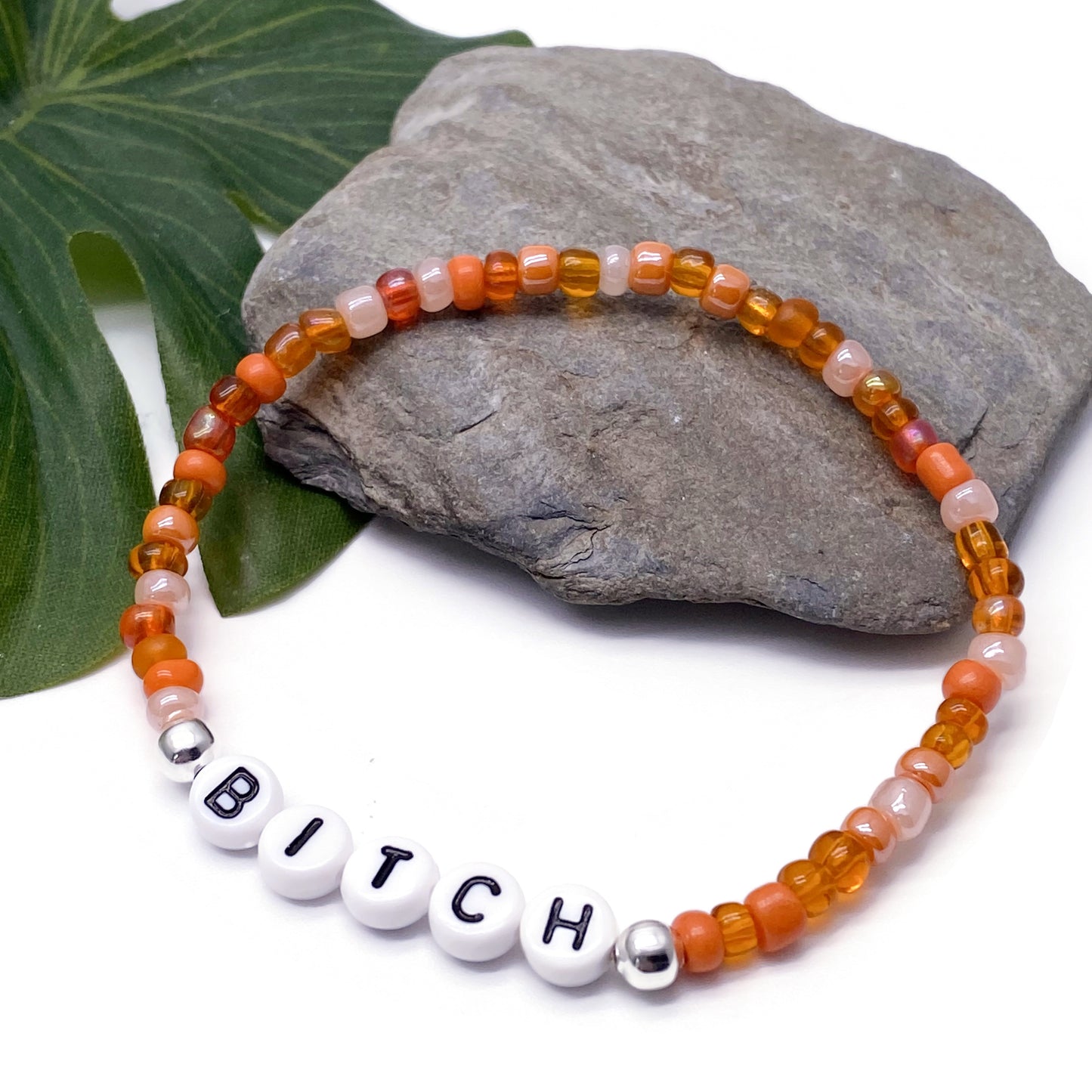 BITCH Message Bracelet - Glass Seed Beads