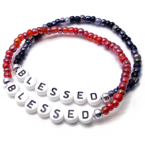BLESSED Glass Seed Bead Bracelet