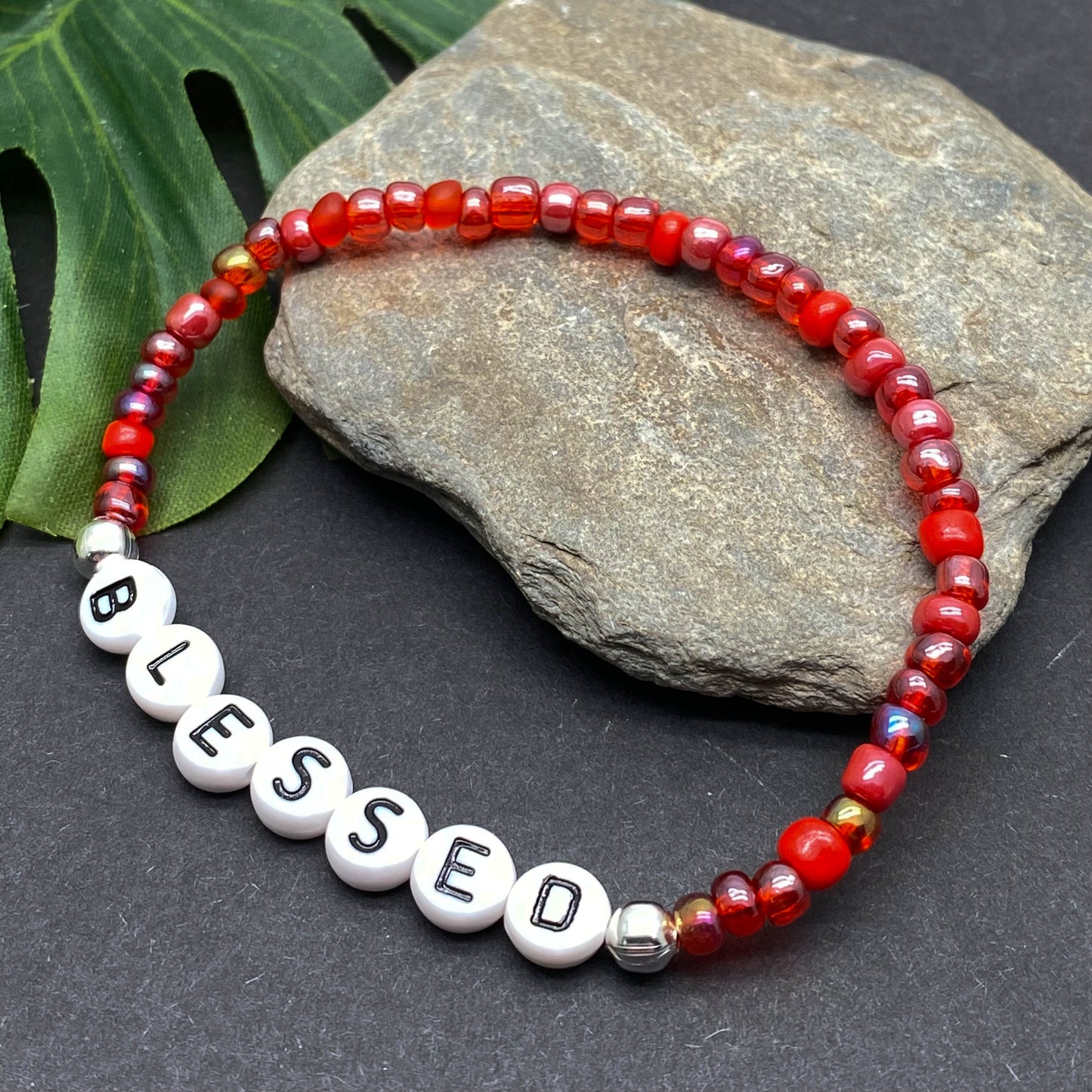 BLESSED Inspirational Bracelet - Glass Seed Beads