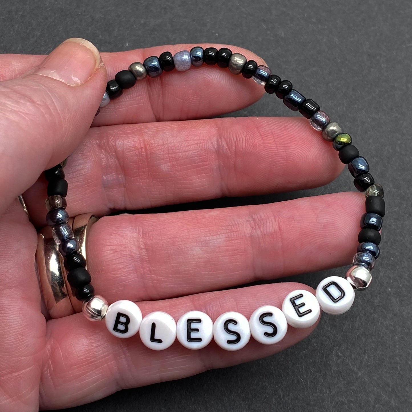 BLESSED Inspirational Bracelet - Glass Seed Beads