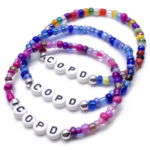 COPD Glass Seed Bead Bracelet