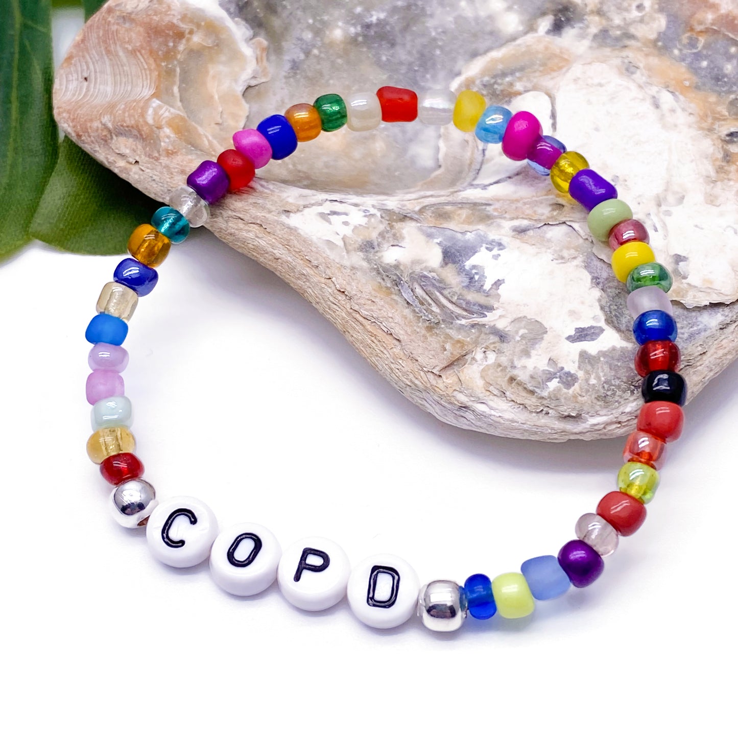 COPD Medical Alert Bracelet - Glass Seed Beads