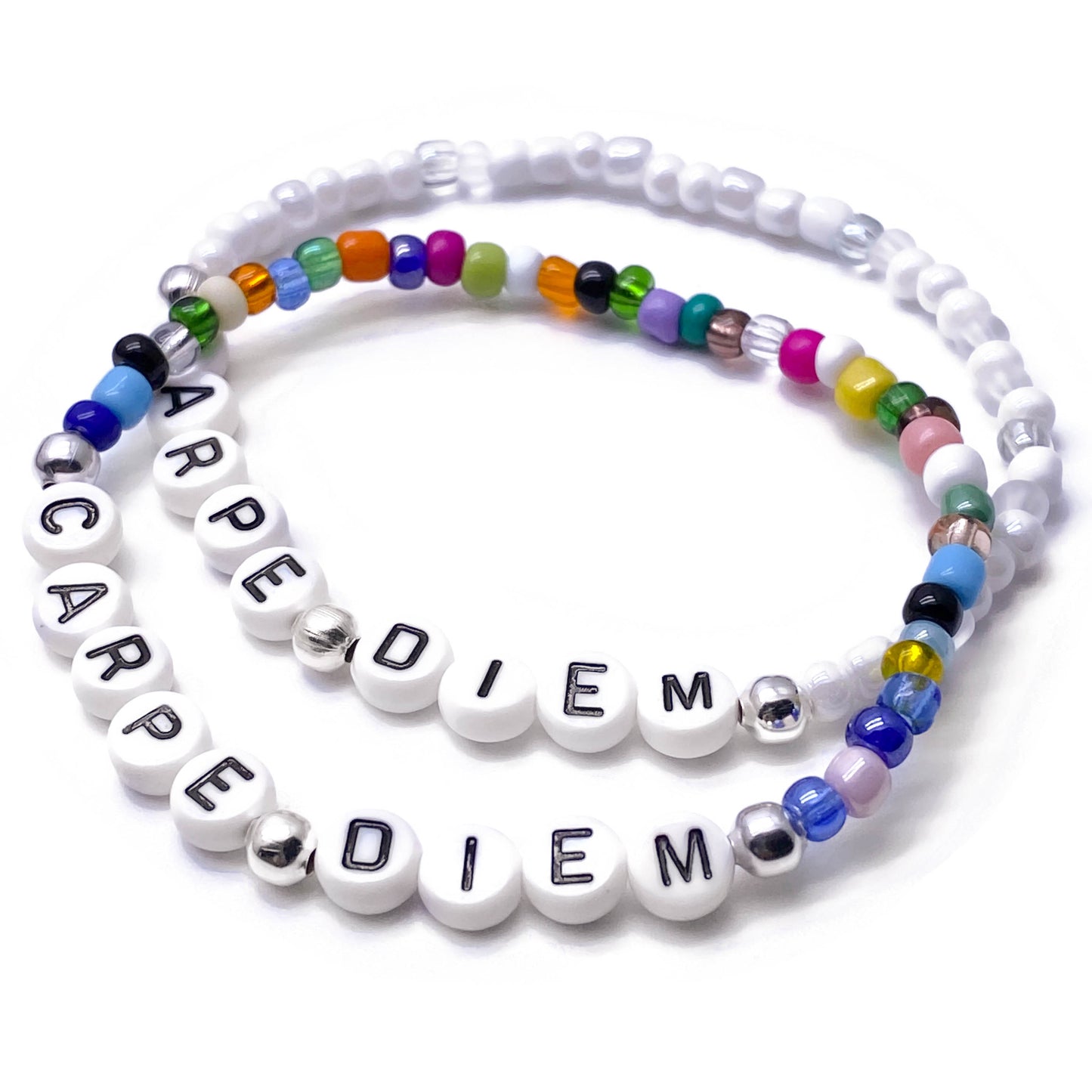 CARPE DIEM Inspirational Bracelet - Glass Seed Beads
