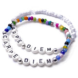 CARPE DIEM Glass Seed Bead Bracelet