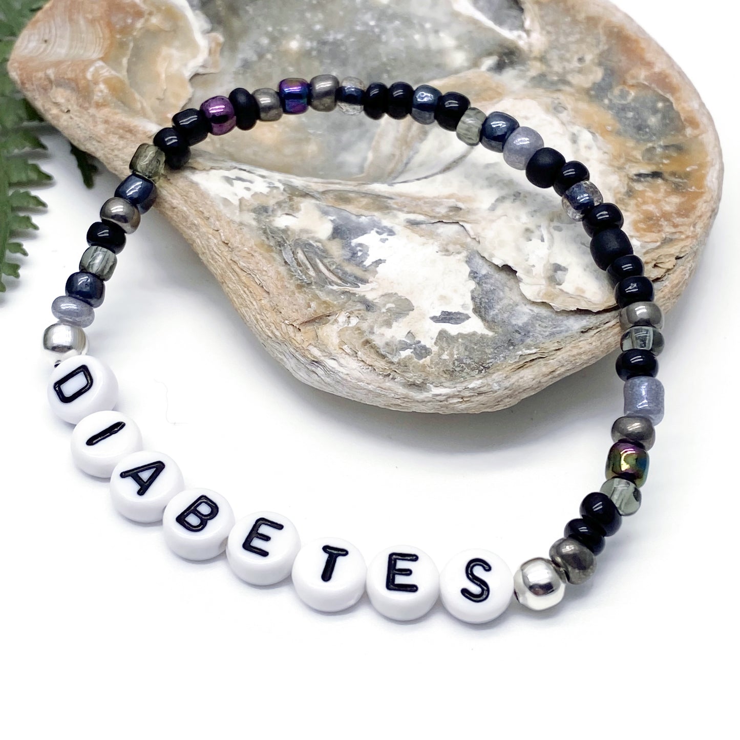 DIABETES Medical Alert Bracelet - Glass Seed Beads