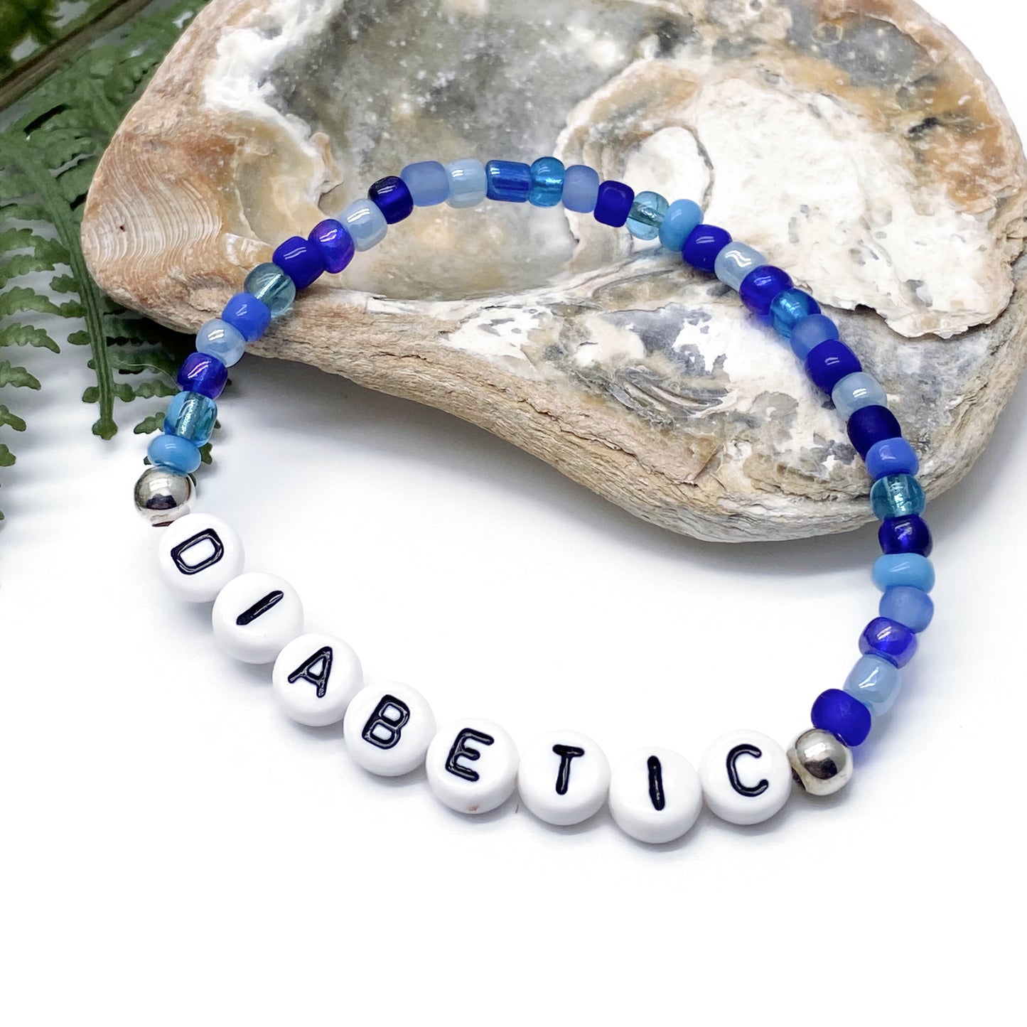DIABETIC Medical Alert Bracelet - Glass Seed Beads