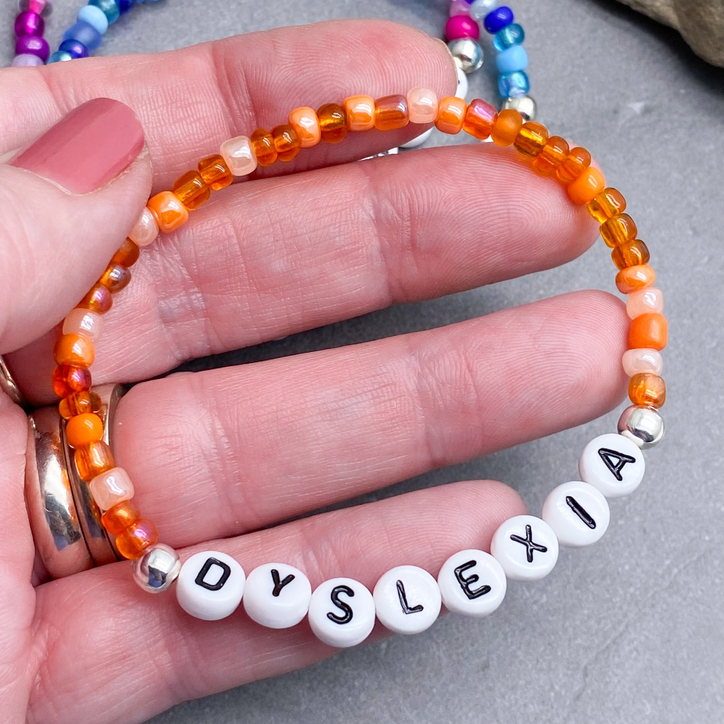 DYSLEXIA Medical Alert Bracelet - Glass Seed Beads