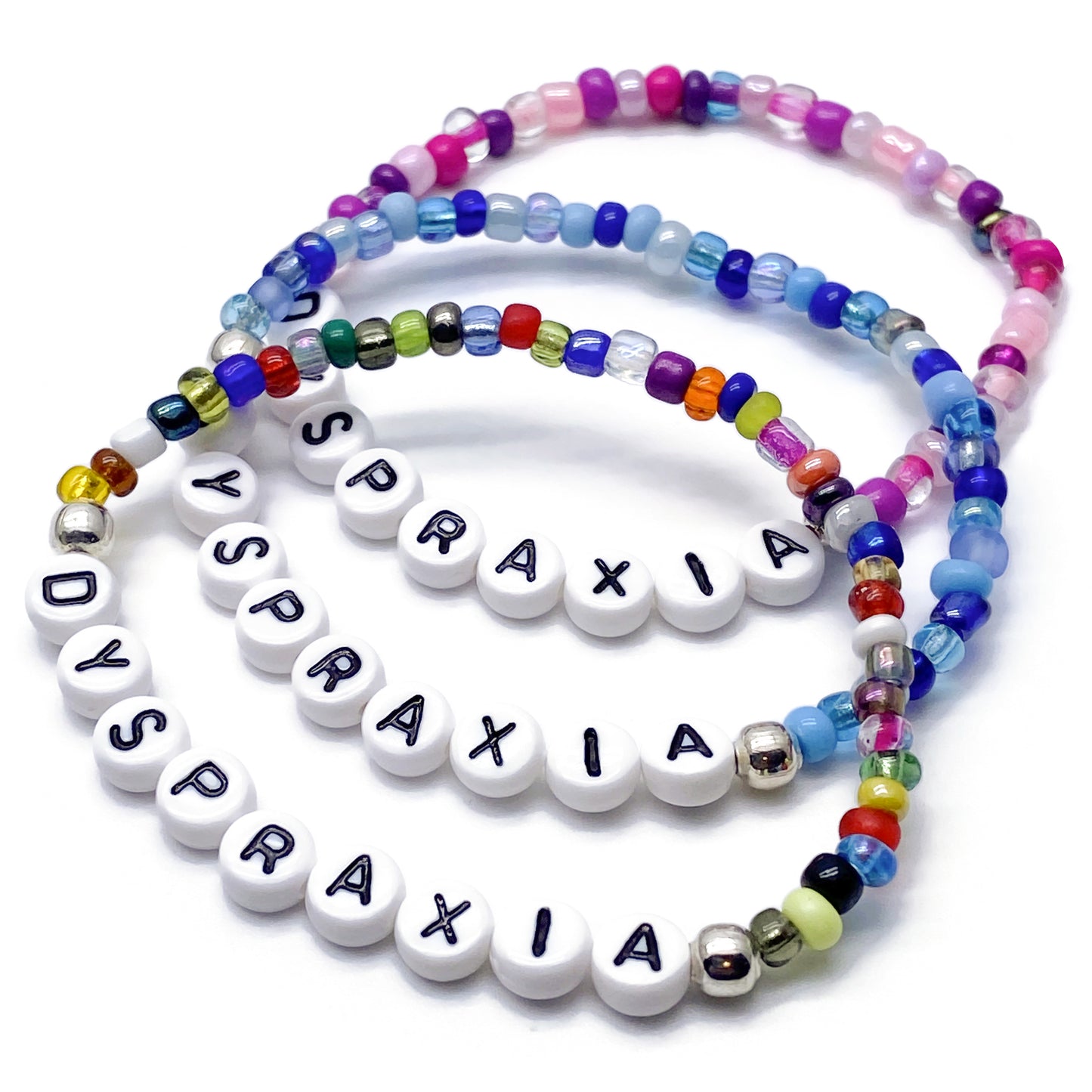 DYSPRAXIA Medical Alert Bracelet - Glass Seed Beads