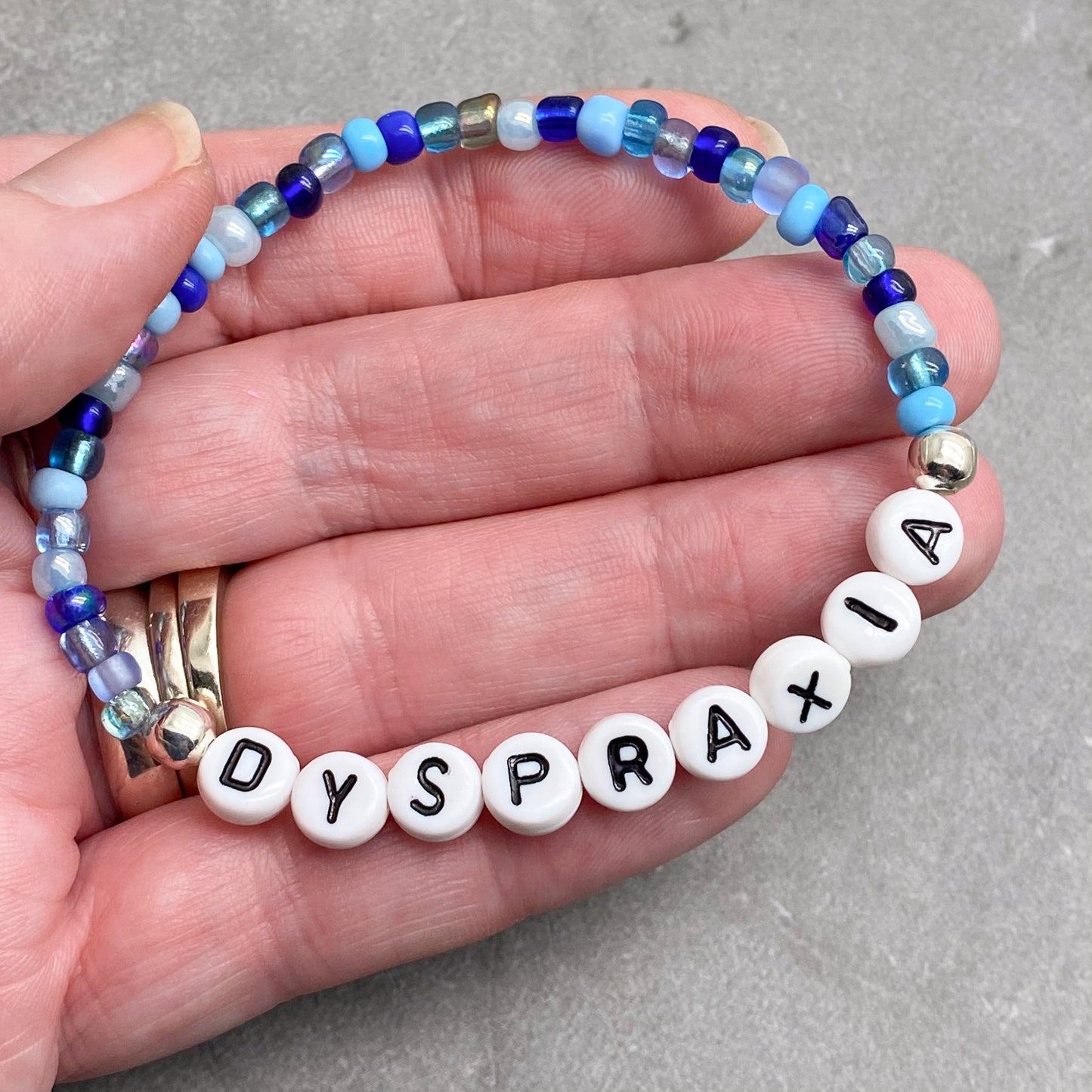 DYSPRAXIA Medical Alert Bracelet - Glass Seed Beads