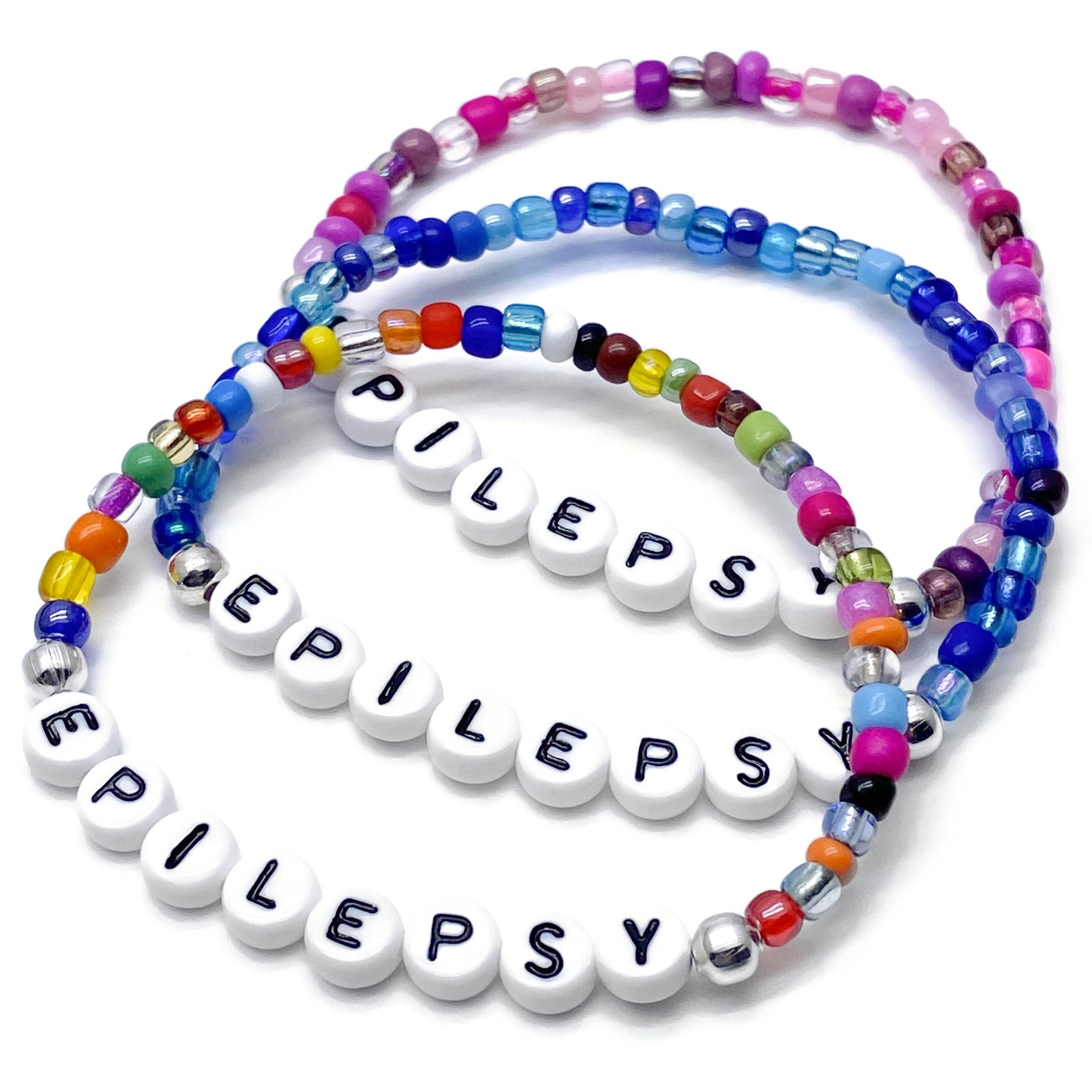 EPILEPSY Medical Alert Bracelet - Glass Seed Beads