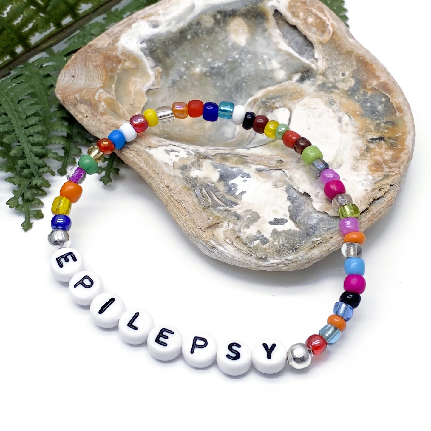 EPILEPSY Medical Alert Bracelet - Glass Seed Beads