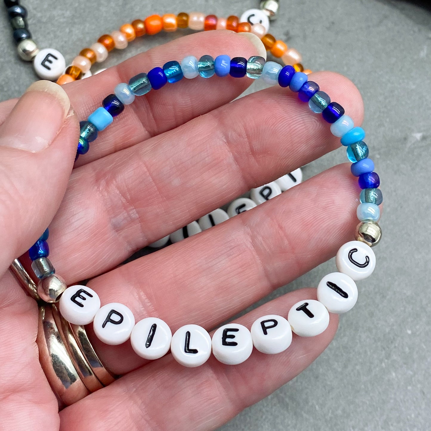 EPILEPTIC Medical Alert Bracelet - Glass Seed Beads
