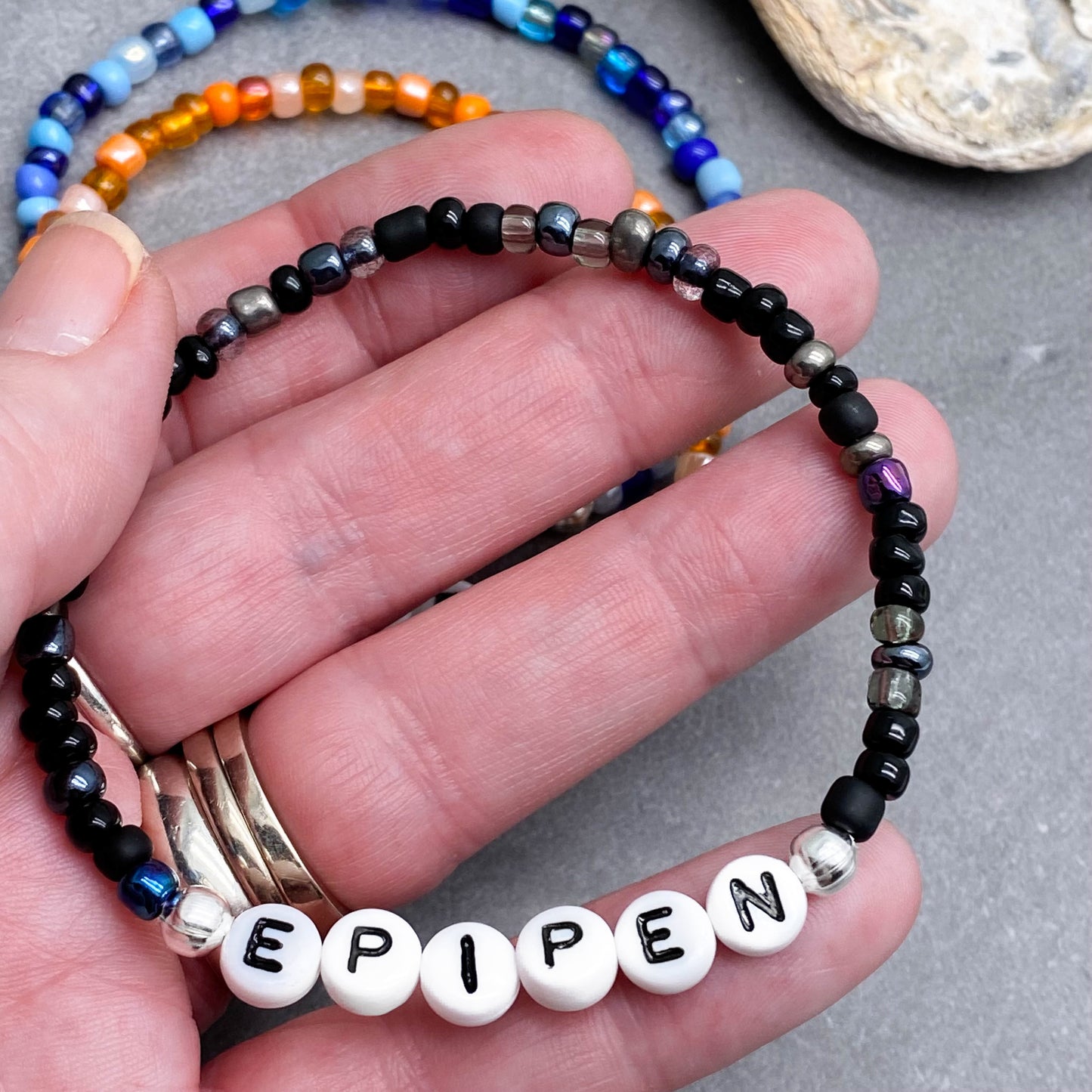 EPIPEN Medical Alert Bracelet - Glass Seed Beads