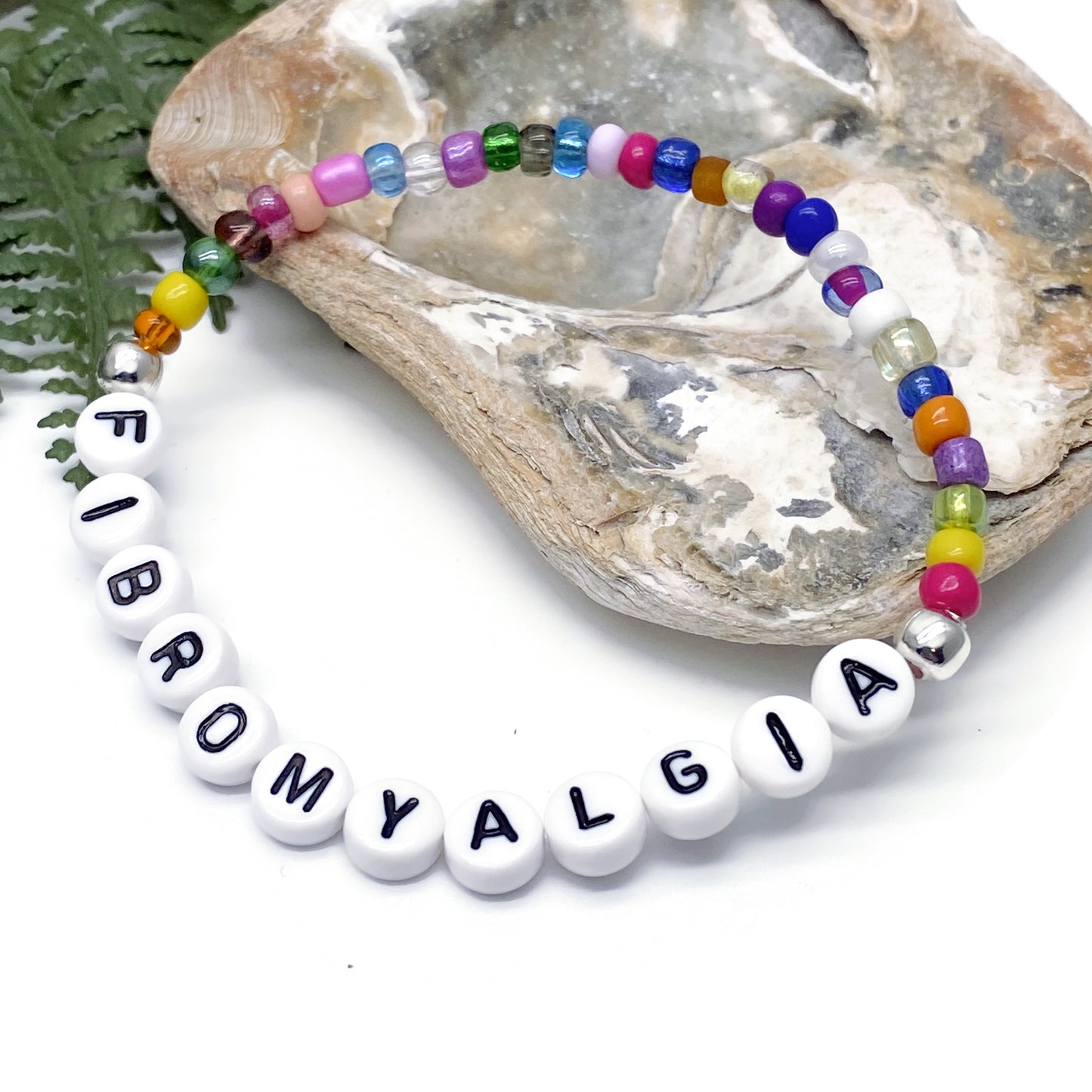 FIBROMYALGIA Medical Alert Bracelet - Glass Seed Beads
