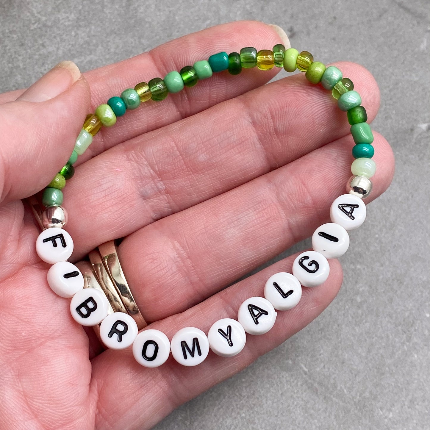 FIBROMYALGIA Medical Alert Bracelet - Glass Seed Beads