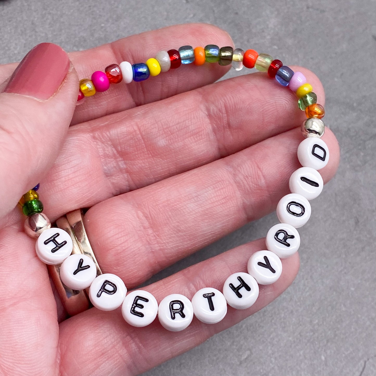 HYPERTHYROID Medical Alert Bracelet - Glass Seed Beads