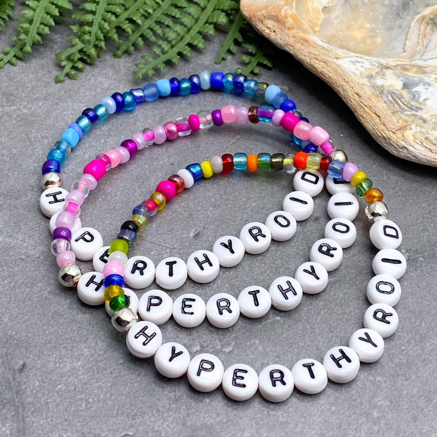 HYPERTHYROID Medical Alert Bracelet - Glass Seed Beads