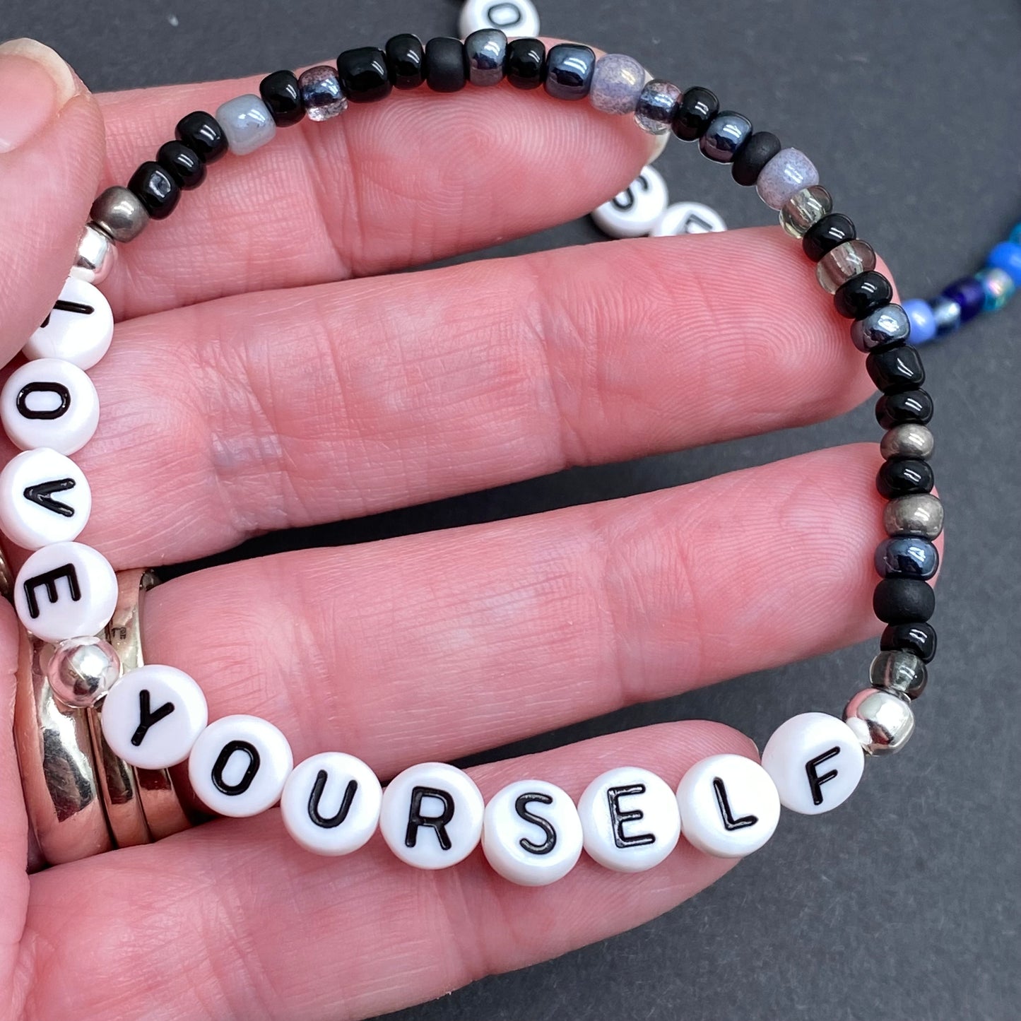 LOVE YOURSELF Message Bracelet - Glass Seed Beads