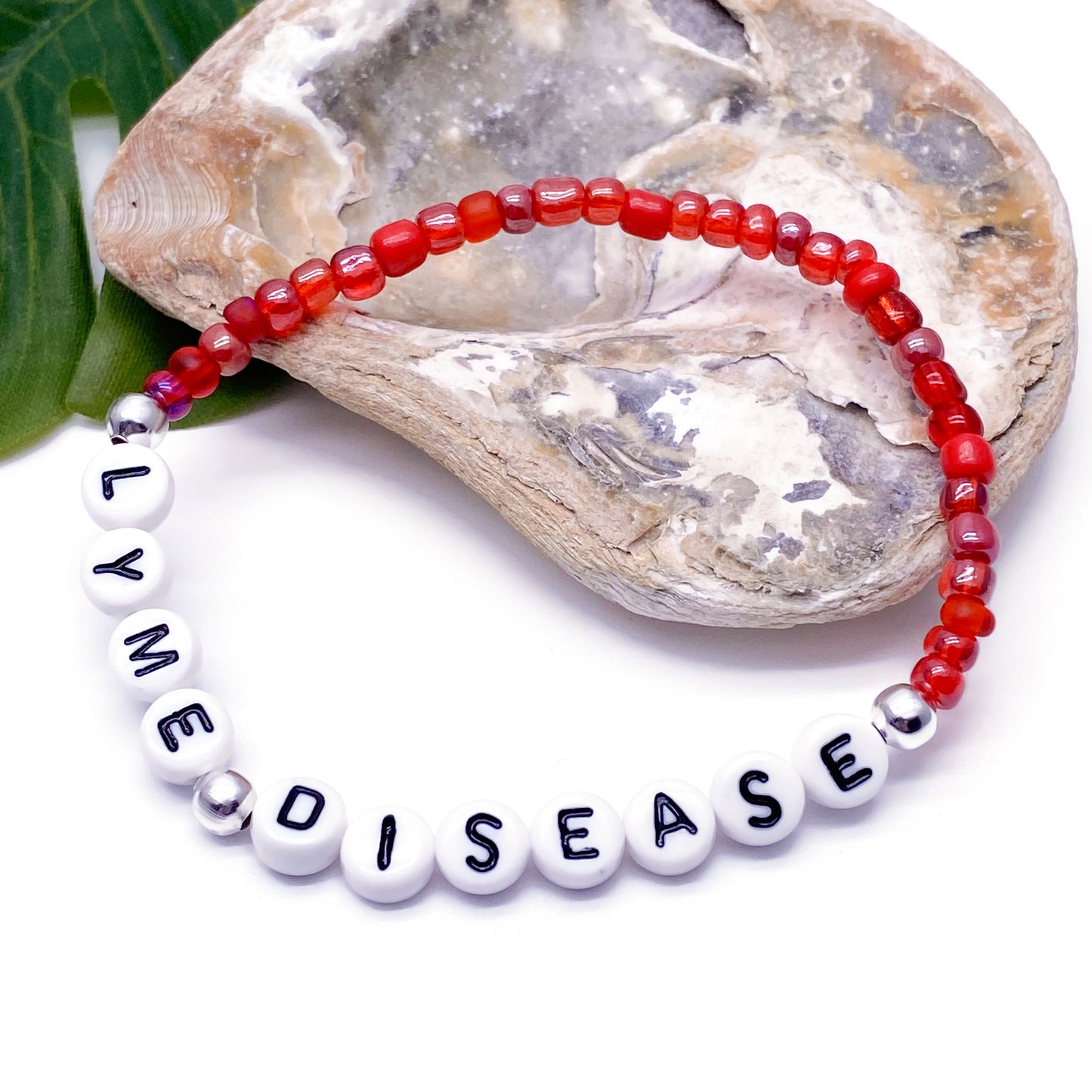 LYME DISEASE Medical Alert Bracelet - Glass Seed Beads