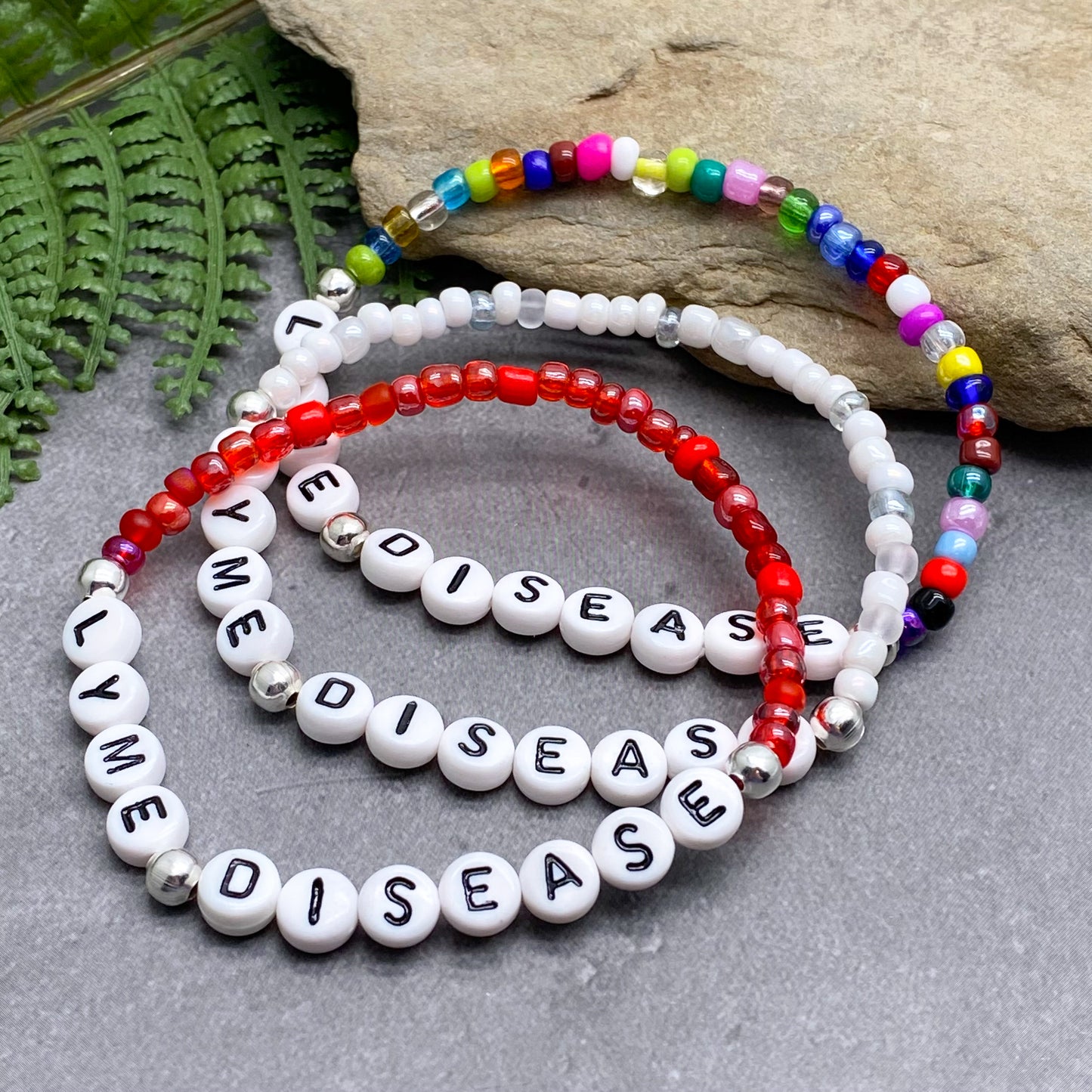 LYME DISEASE Medical Alert Bracelet - Glass Seed Beads