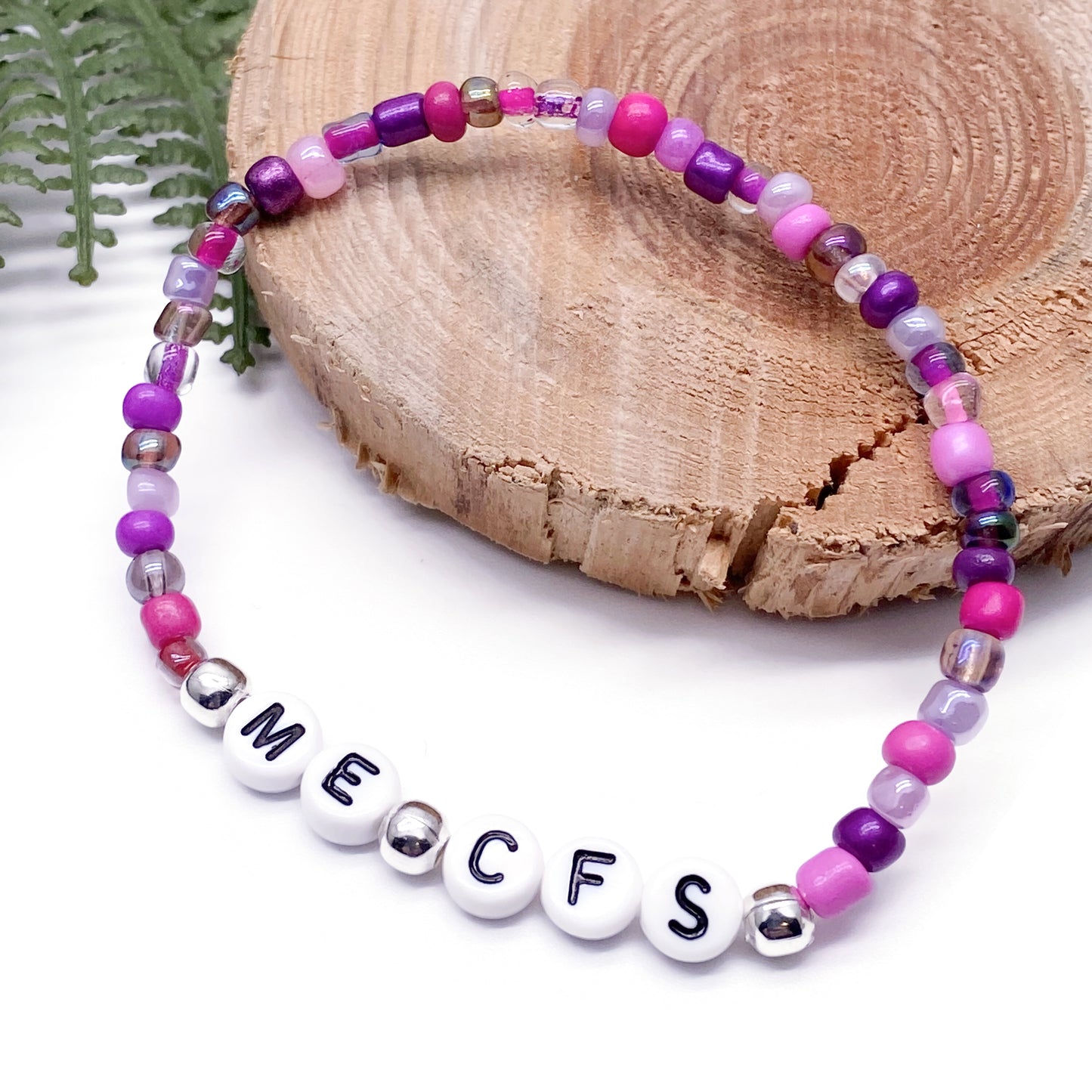 ME CFS Medical Alert Bracelet - Glass Seed Beads