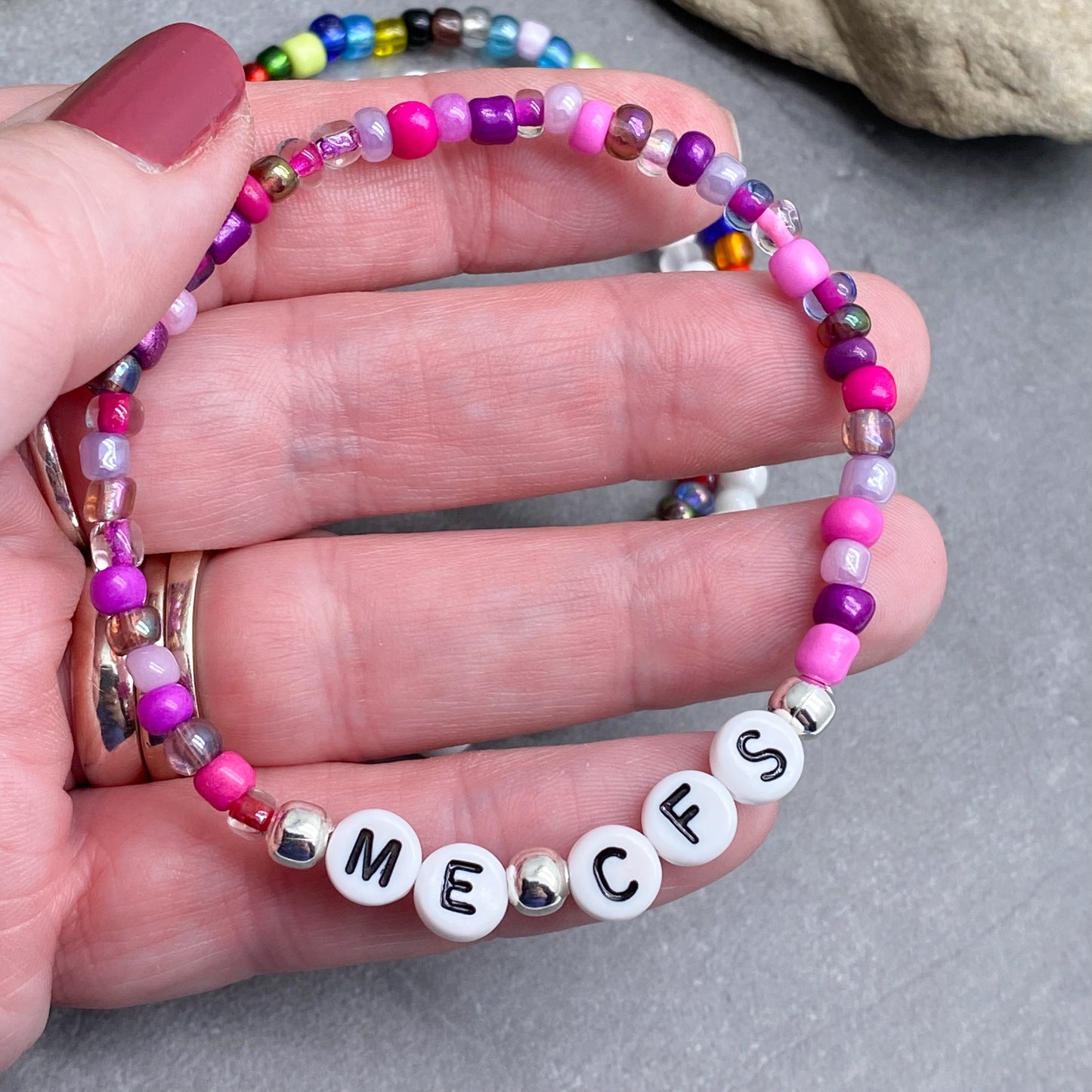 ME CFS Medical Alert Bracelet - Glass Seed Beads