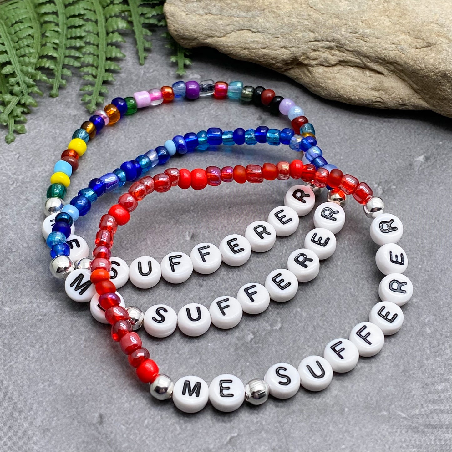 ME SUFFERER Medical Alert Bracelet - Glass Seed Beads