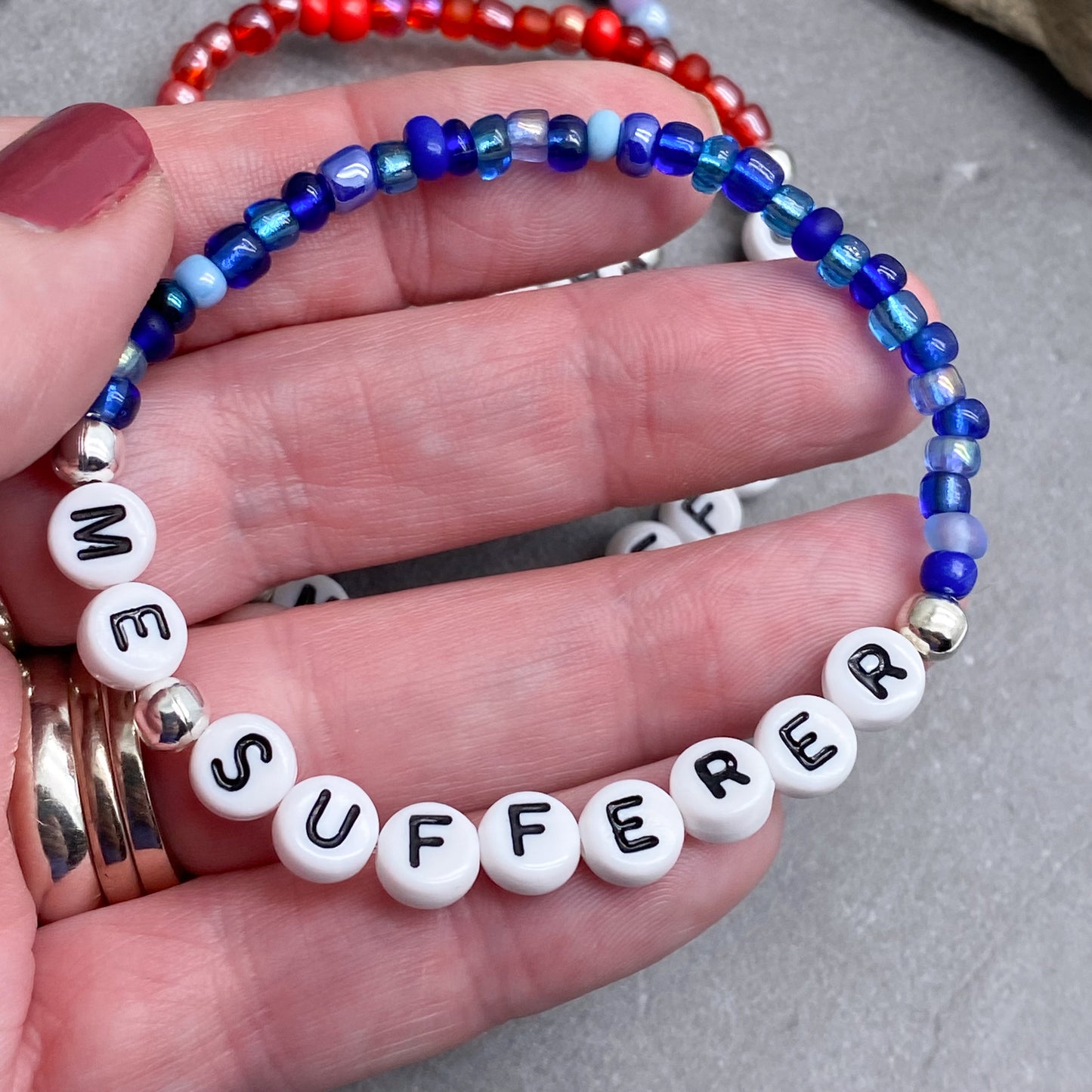 ME SUFFERER Medical Alert Bracelet - Glass Seed Beads