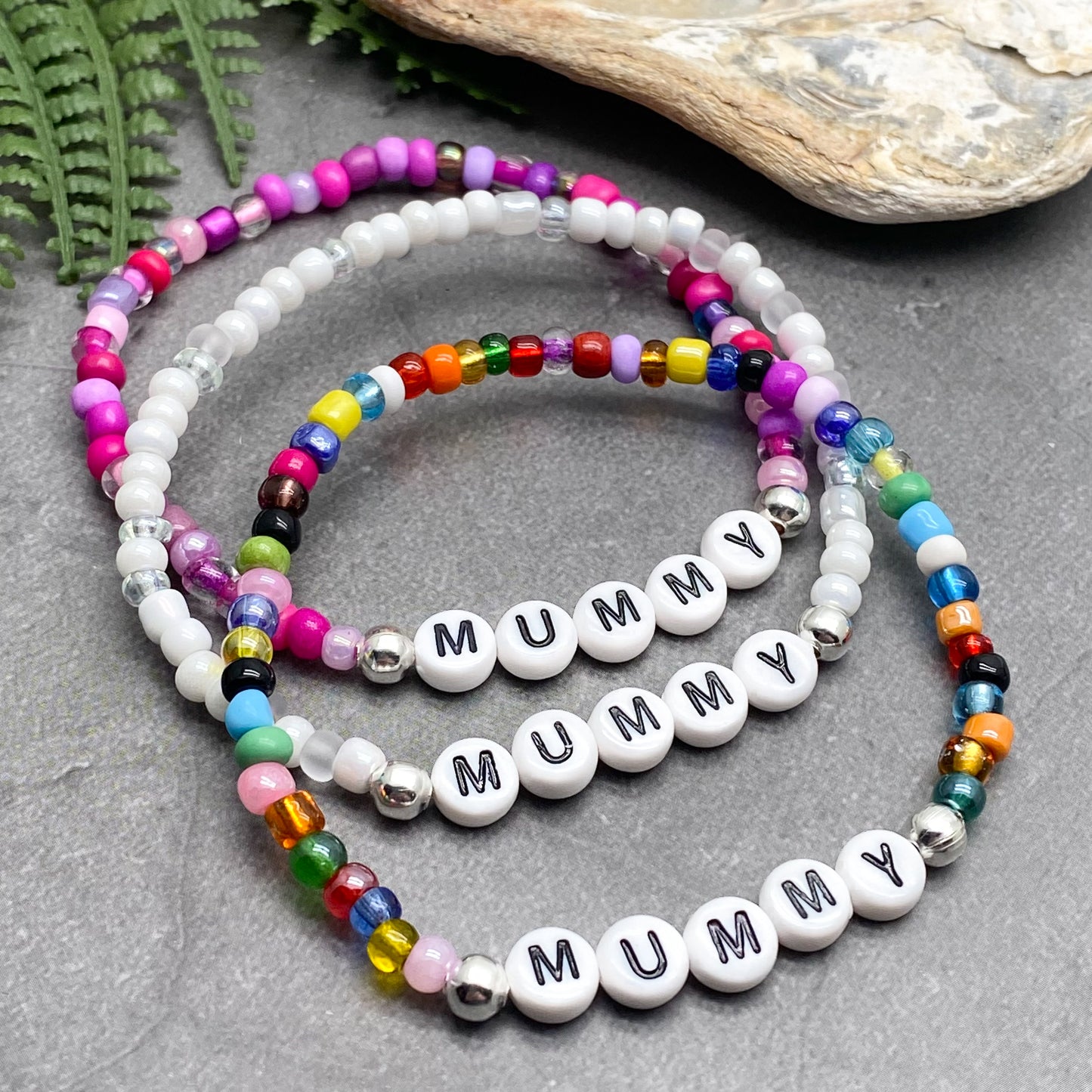 MUMMY Family & Love Bracelet - Glass Seed Beads