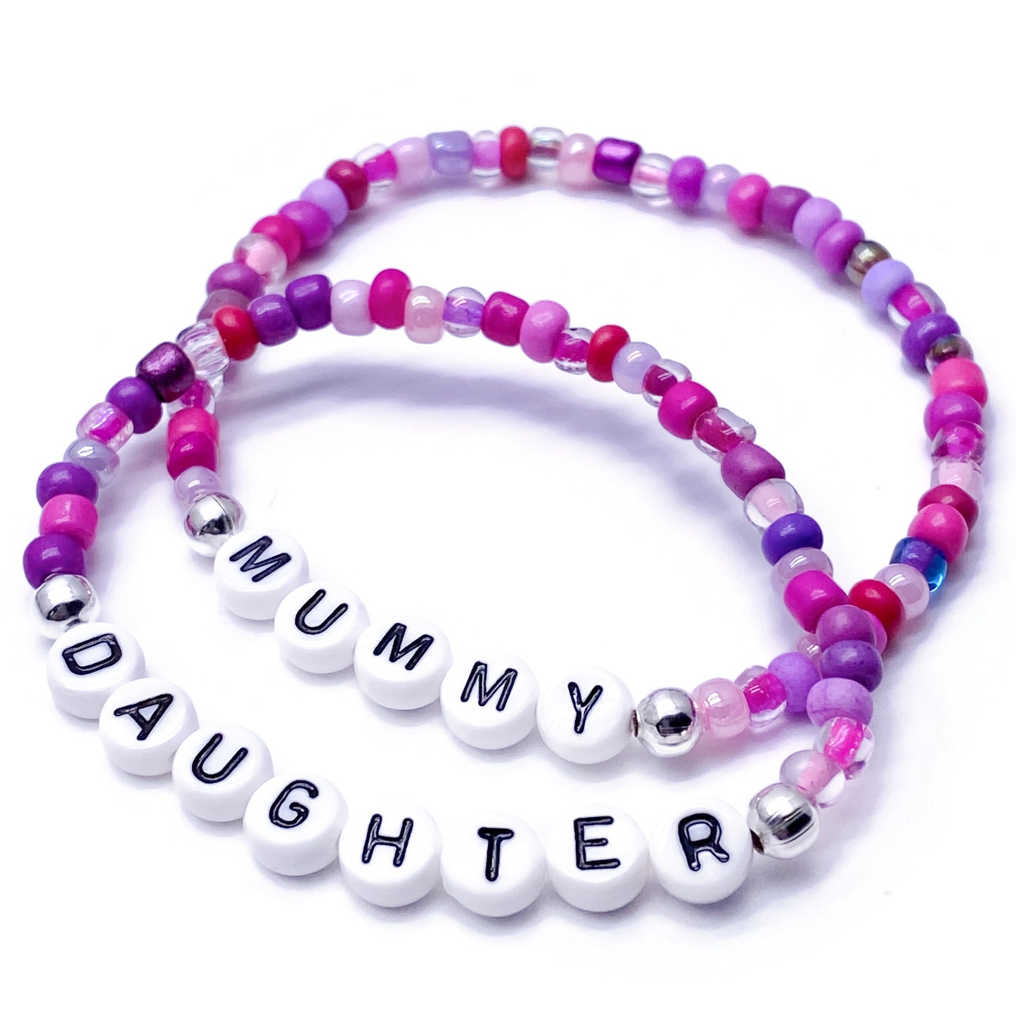 MUMMY and DAUGHTER Bracelet Set - Glass Seed Beads