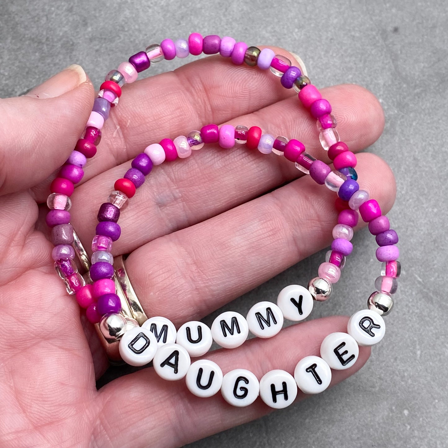 MUMMY and DAUGHTER Bracelet Set - Glass Seed Beads